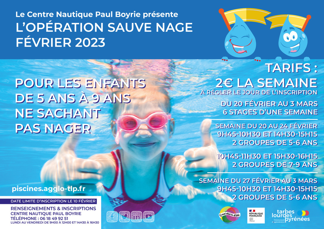 Stages Sauve Nage à la piscine Paul Boyrie