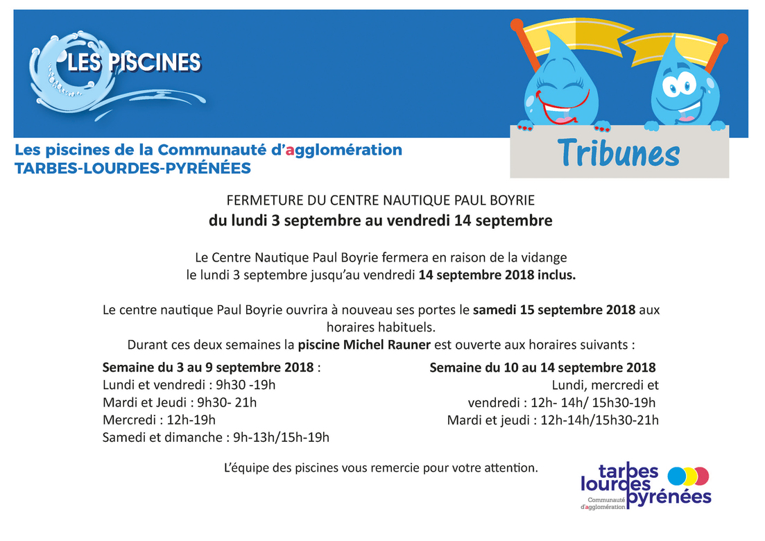 Fermeture Centre Nautique Paul Boyrie