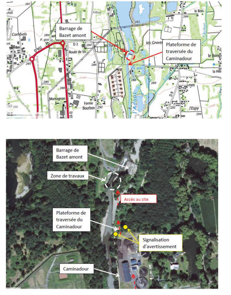 Travaux sur le Caminadour