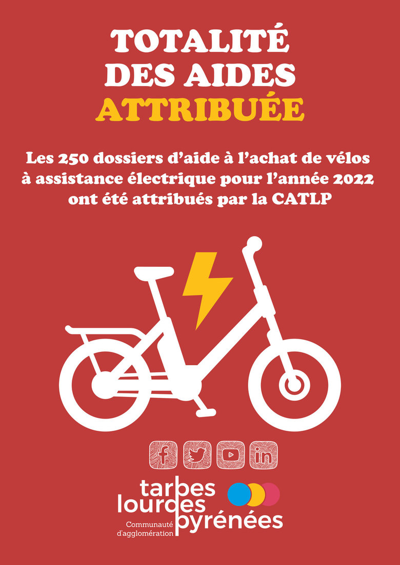 Fin de l’aide à l’achat de vélos à assistance électrique de la CATLP pour l’année 2022