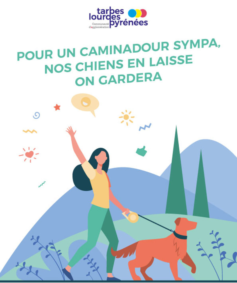 Rappel chiens en laisse sur le CaminAdour