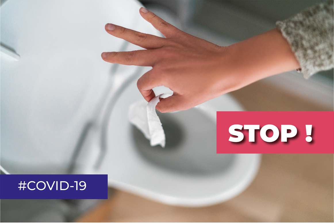 Ne jetez pas vos lingettes dans les toilettes !