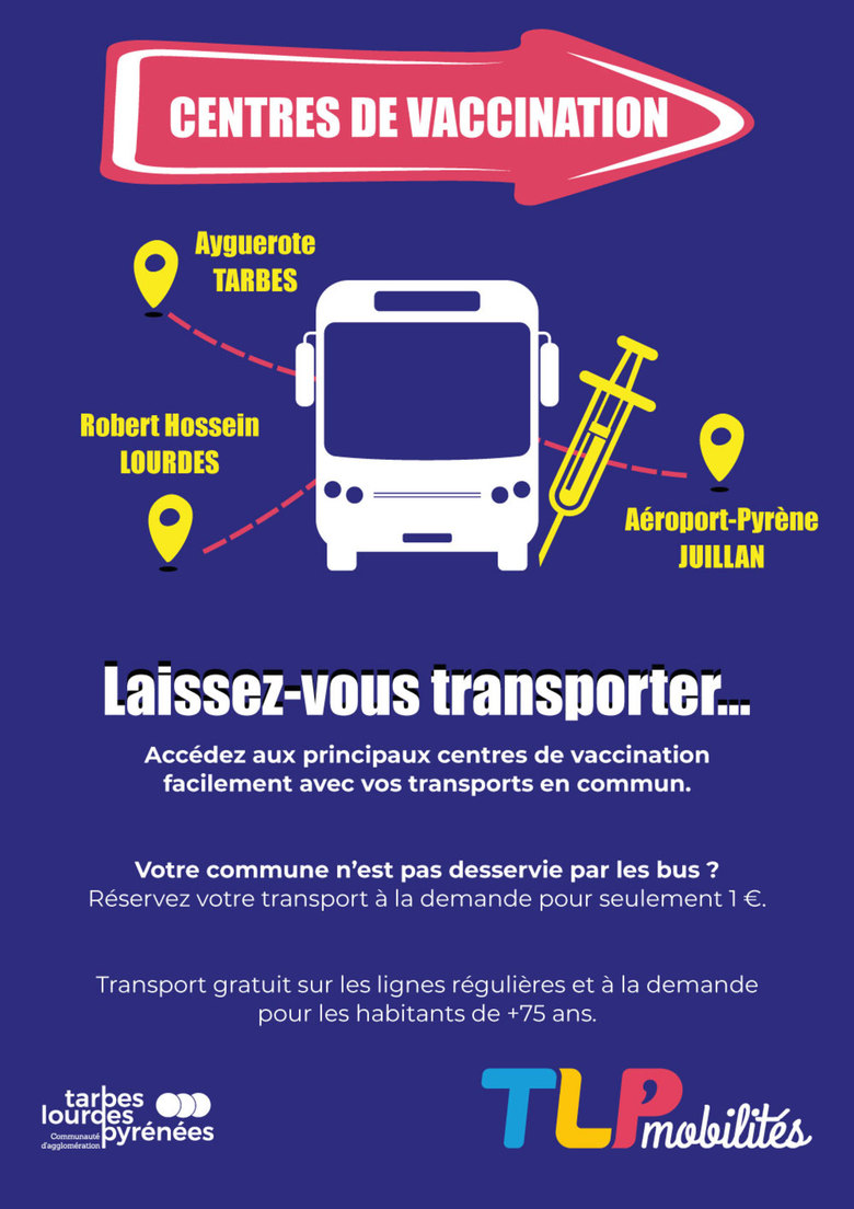Centres de vaccination - Laissez-vous transporter par TLP Mobilités