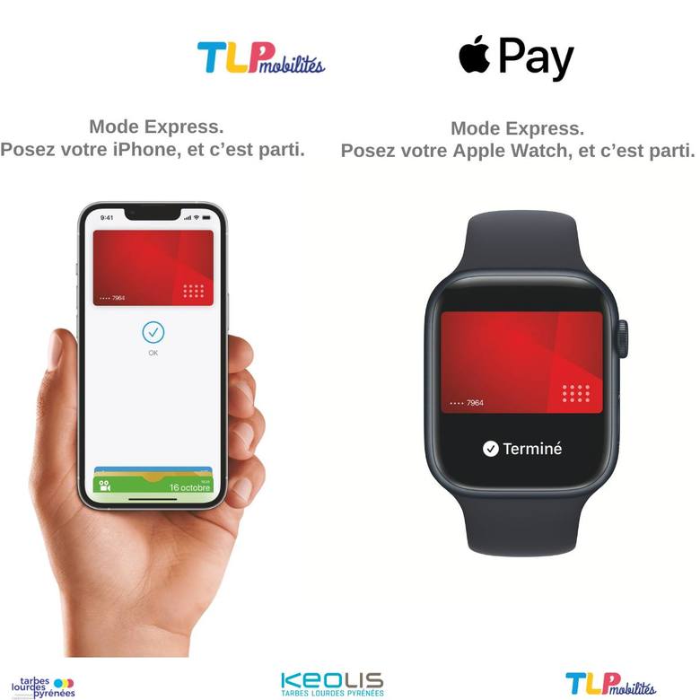 Apple Pay Express pour TLP Mobilités