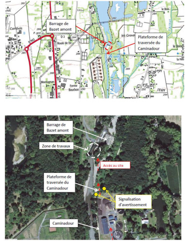 Travaux sur le Caminadour