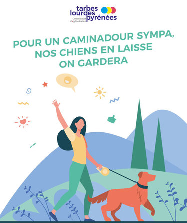 Rappel chiens en laisse sur le CaminAdour
