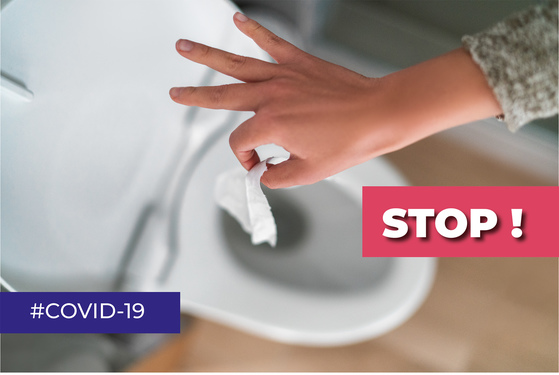 Ne jetez pas vos lingettes dans les toilettes !