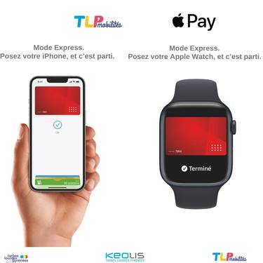 Apple Pay Express pour TLP Mobilités