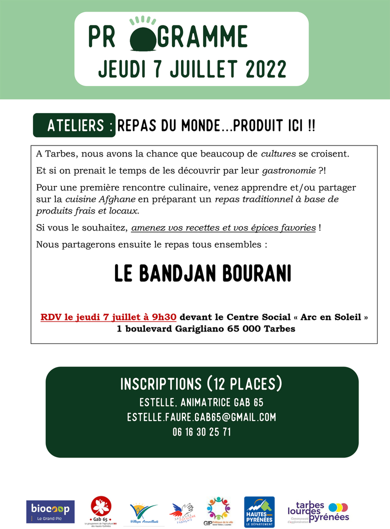 Bio pour tous : Atelier cuisine afghane
