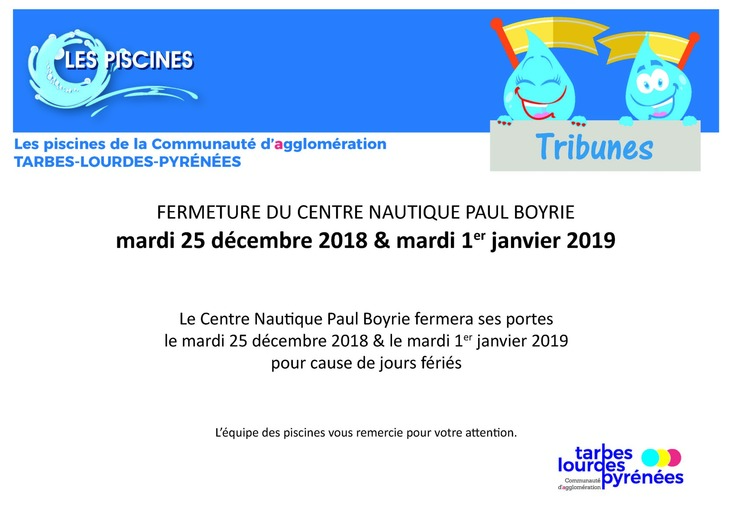 Fermeture Centre Nautique Paul Boyrie