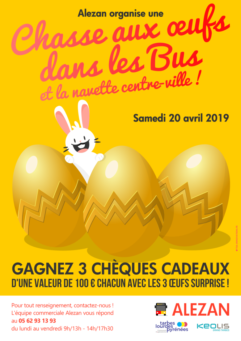 Chasse aux oeufs dans les bus et navette ALEZAN