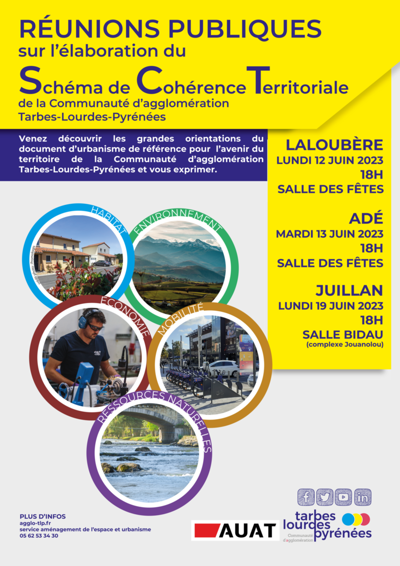 Les réunions publiques d’informations sur le Schéma de Cohérence Territoriale (SCoT) de la Communauté d’Agglomération Tarbes- Lourdes- Pyrénées