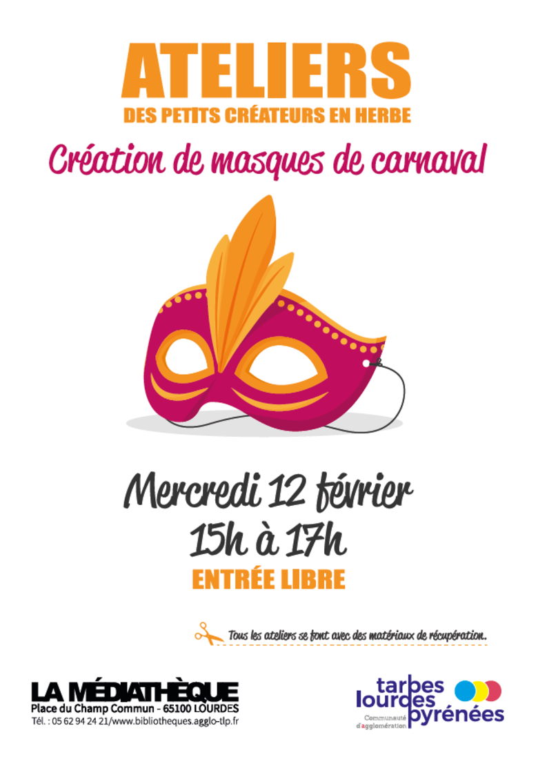 Atelier création de masques de carnaval