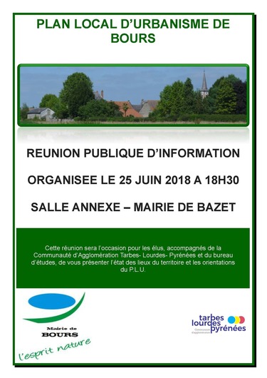 Réunion publique sur le projet de Plan Local d’Urbanisme de la commune de Bours