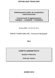 Compte Administratif Budget Principal 2018