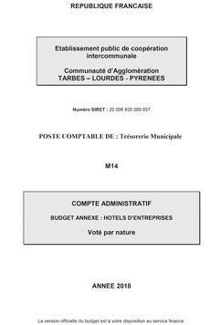 Compte Administratif Budget Annexe 2018