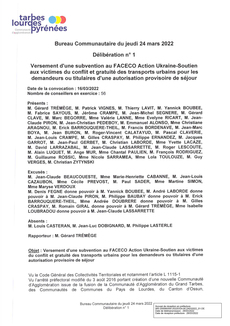 Délibérations du Bureau Communautaire du 24 mars 2022