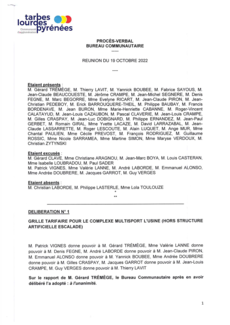 Procès Verbal Bureau communautaire du 19 octobre 2022